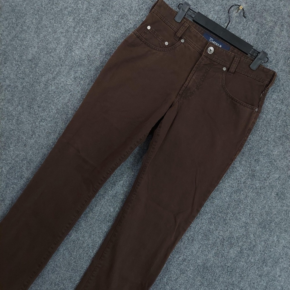 Atelier Gardeur Pants Mens 32x30 Brown Chino Nigel 1 Regular Fit Stretch Denim